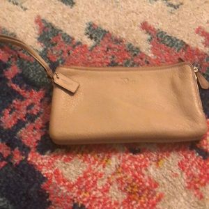 Coach double zip wristlet